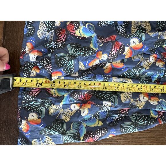 Johnny Was Dress Size L Butterfly Papillon Tiered Smock Tassel Cotton Boho Slip - Picture 8 of 8